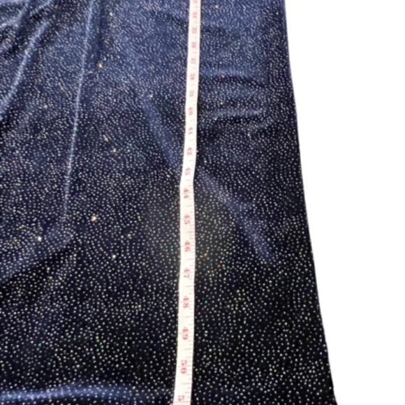 Jump Apparel by Wendye Chaitin Velvet Gown Dress Size 7/8 Blue Multi Glitter USA - Picture 10 of 12